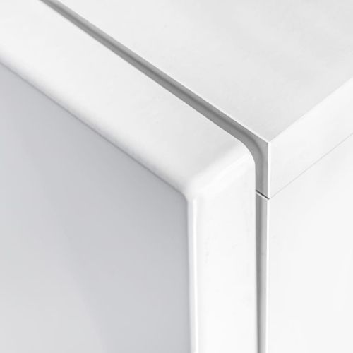 ТВ секция от 5 части с LED осветление, бял гланц