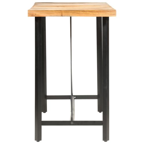 Бар комплект, 9 части, акация масив, естествена кожа и канава