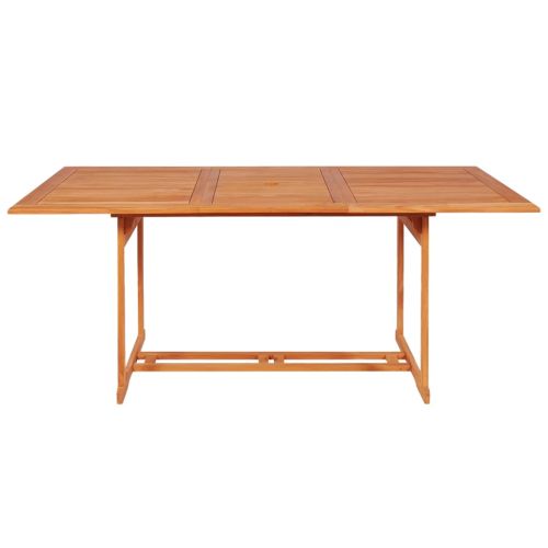 Градински трапезен комплект, 7 части, тиково дърво масив