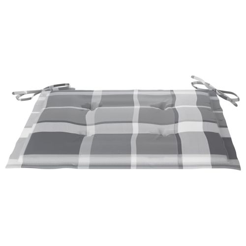 Сгъваеми градински столове с възглавници, 4 бр, тик масив