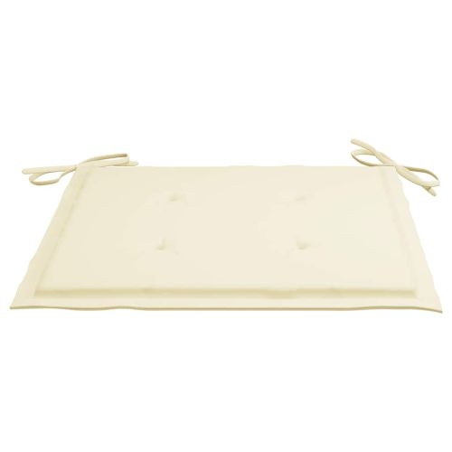 Сгъваеми градински столове с възглавници, 8 бр, тик масив