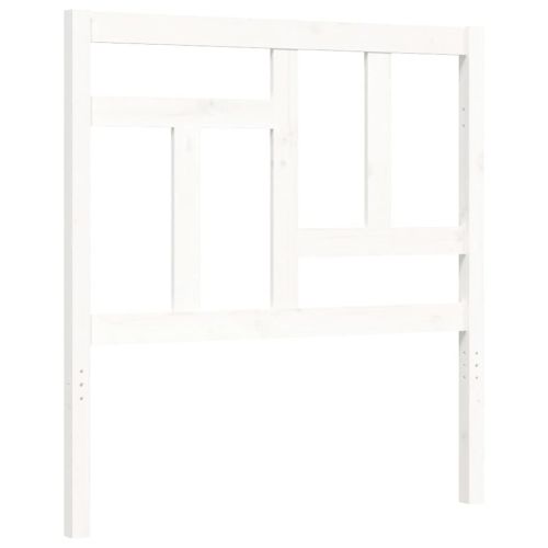 Рамка за легло с табла бяла Single масивна дървесина