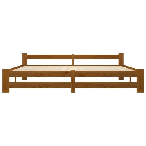 Рамка за легло, меденокафява, бор масив, 200x200 см