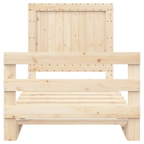 Рамка за легло с табла, 100x200 см, борово дърво масив