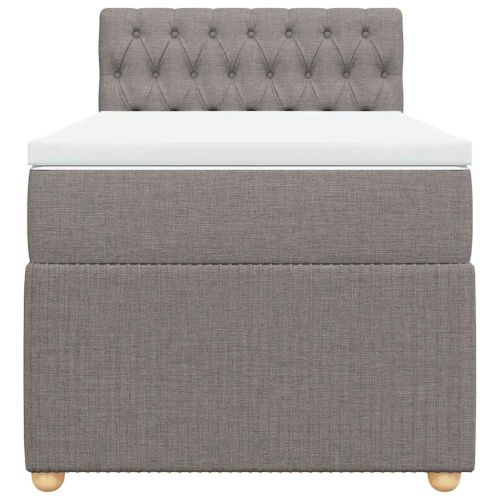 Боксспринг легло с матрак, таупе, 90x200 см, плат