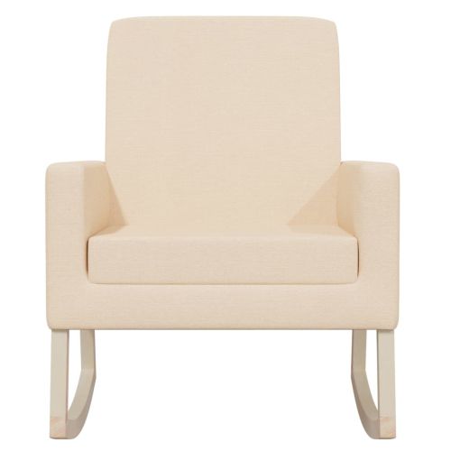 Люлеещ се стол, кремав, текстил