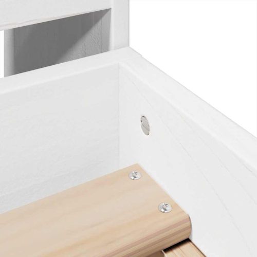 Рамка за легло без матрак, бял, 90x190 см, борово дърво масив