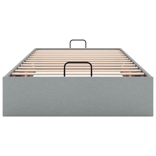 Османска рамка за легло без матрак, светлосива, 80x200 см, плат