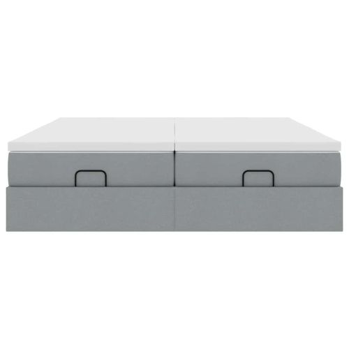 Османска легло с матраци, светлосиво, 160x200 см, плат