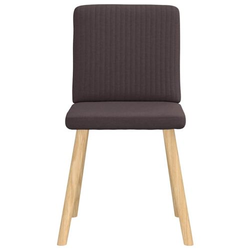 Трапезни столове, 6 бр, тъмнокафяви, текстил