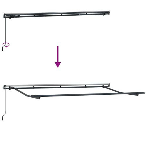 Сгъваем навес Бяло 400 x 200 cm Полиестер и алуминий