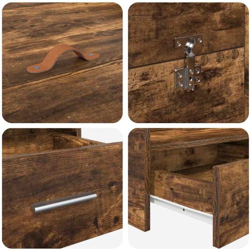 Легло с място за съхранение с таблото Димян дъб 140 x 200 cm