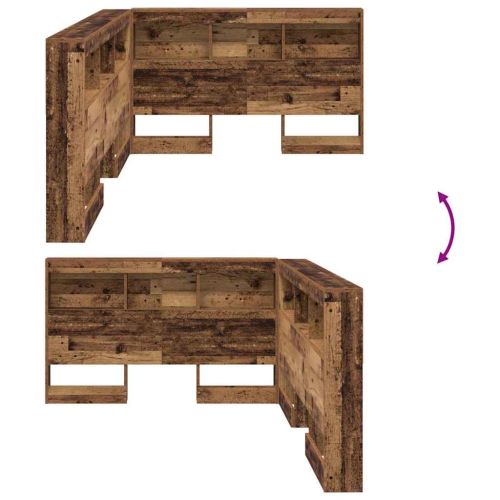 Табла за съхранение с рафт Старо дърво 120 cm Инженерно дърво