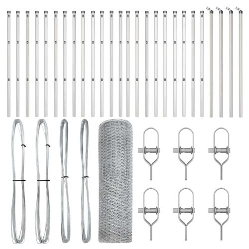 Оградa с колчета Сребрист 0.4 x 50 м Покрит със PVC стомана