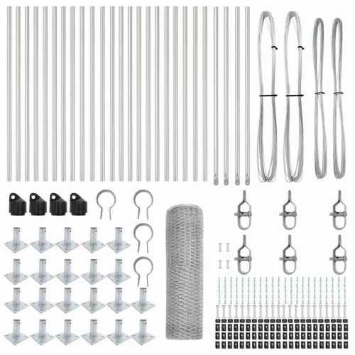 Оградa с колчета Сребрист 0.4 x 50 м Покрит със PVC стомана
