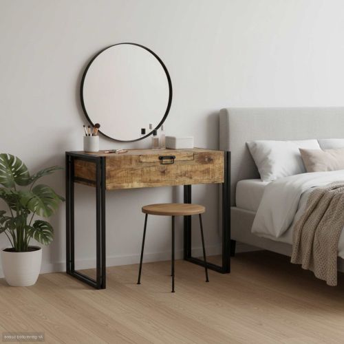 Маси за тоалет със съхранение Кафяво Масивна дървесина от манго