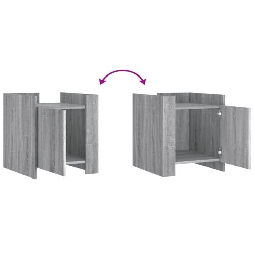 Нощно шкафче, сив сонома, 45x50x50 см, инженерно дърво