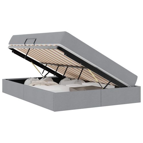 Легло с място за съхранение и матрак Светлосиво 140 x 190 cm