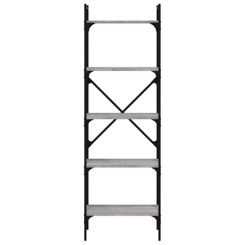 Библиотека 5 рафта сив сонома 56x31,5x174 см инженерно дърво