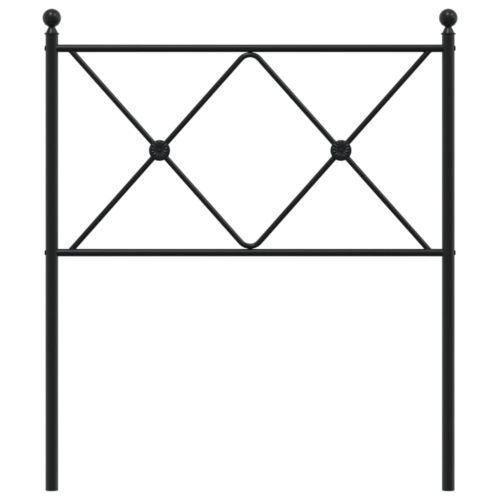 Метална табла за глава, черна, 75 см