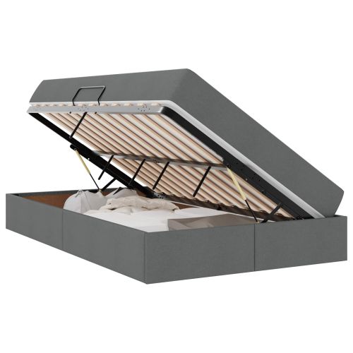 Легло с място за съхранение и матрак Тъмен сив 120 x 200 cm