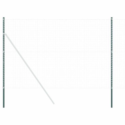 Оградни стълбове 12 pcs Зелен Прахово покритие стомана