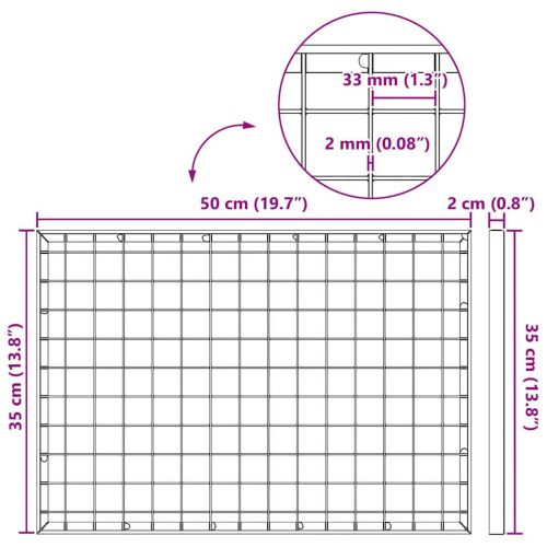 Решетка Сребрист 50 x 35 x 2 см Горещо поцинкована стомана