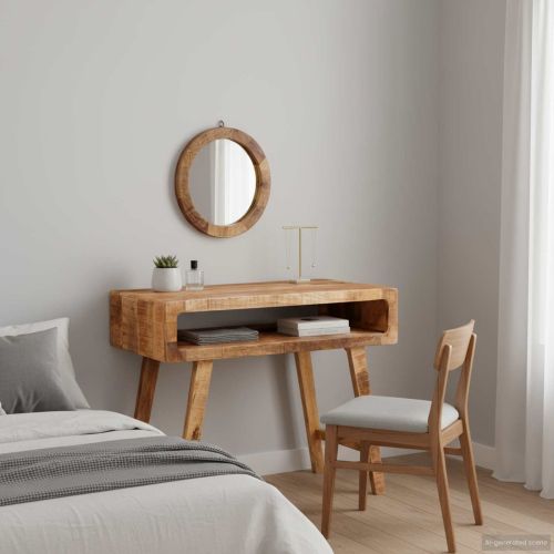 Тоалетка с рафт Кафяво 90 x 76 x 45 см мангово дърво масив