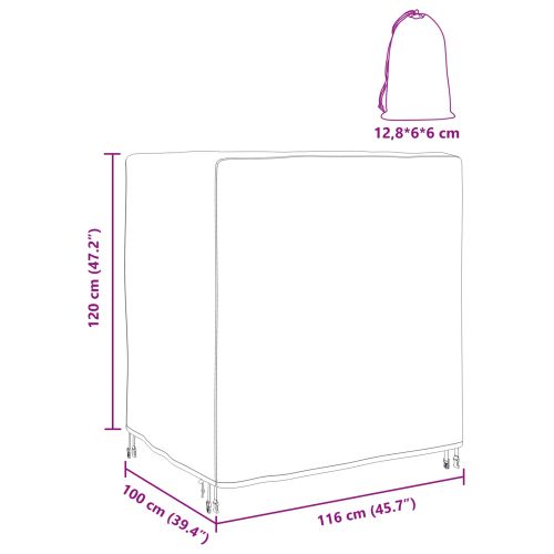 Покривало за градински мебели Черно 116 x 100 x 120 см 600D