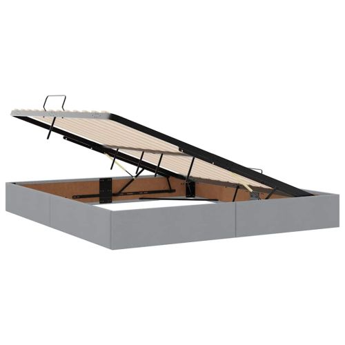 Легло с място за съхранение Светлосиво 180 x 200 cm Изкуствена