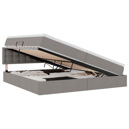Легло с място за съхранение и матрак Таупе 200 x 200 cm