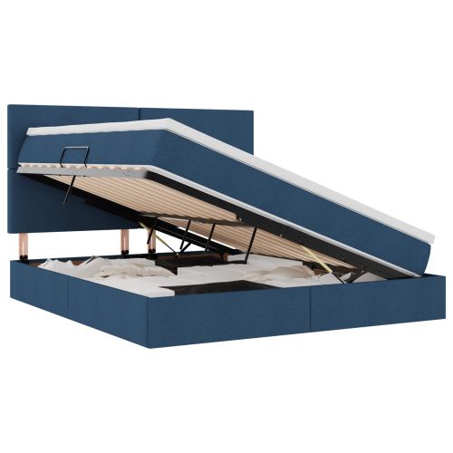 Легло с място за съхранение Синьо 160 x 200 cm Изкуствена