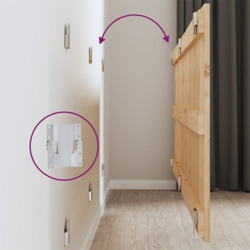 Стенна табла за спалня, 159,5x3x60 см, борово дърво масив