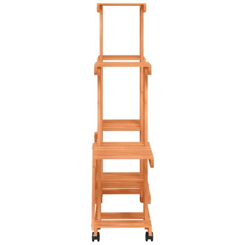 Поставка за цветя с колелца, 95x25x101 см, масивна ела