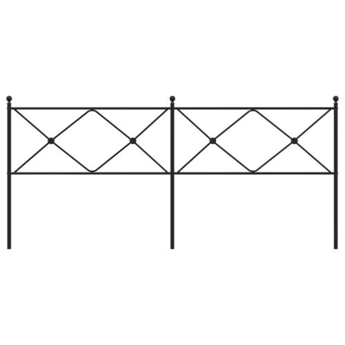 Метална табла за глава, черна, 200 см