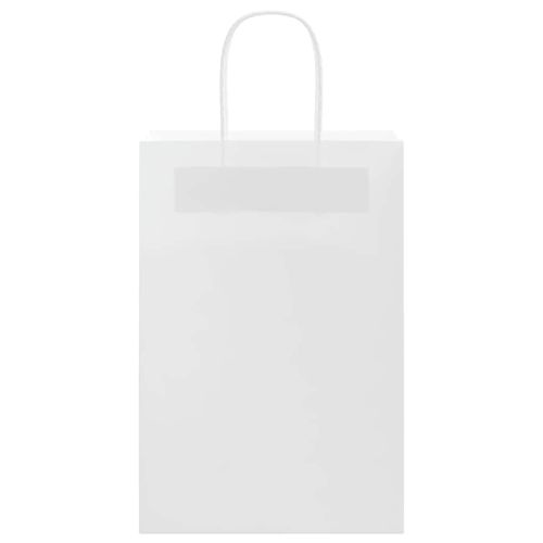Хартиени торбички 250 бр с дръжки бели 21x11x31 см