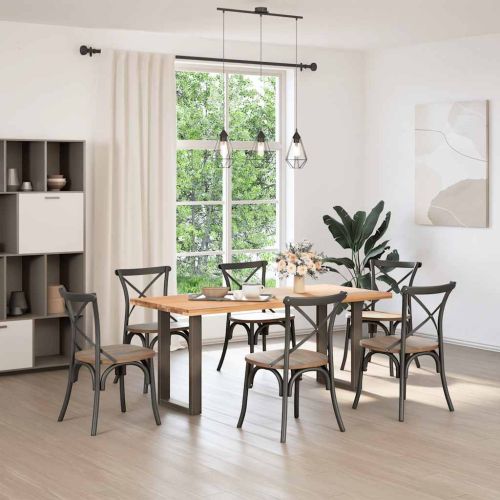 Крака за трапезна маса, U-образни, 2 бр., естествена стомана, 50 x (72-73) см, стомана