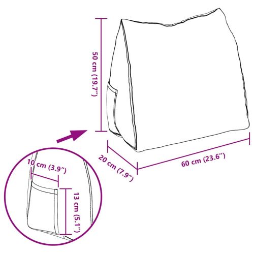 Възглавница за гръб Бяло 60 x 20 x 50 см текстил