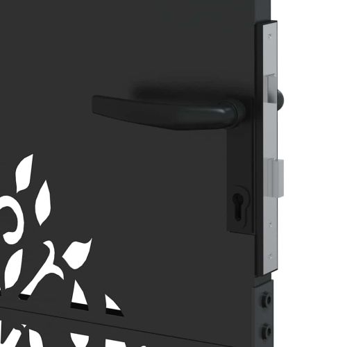 Градинска врата, Градинска врата 85x75 см с кортенова стомана, дизайн на дърво