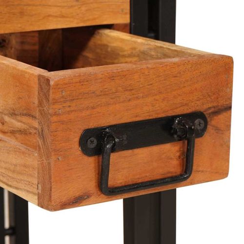 Странична маса 30 x 30 x 40 cm Солидно акациево дърво и метал