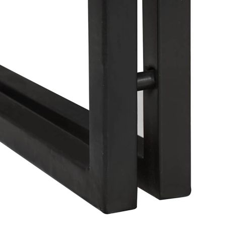 Странична маса 30 x 30 x 40 cm Солидно акациево дърво и метал