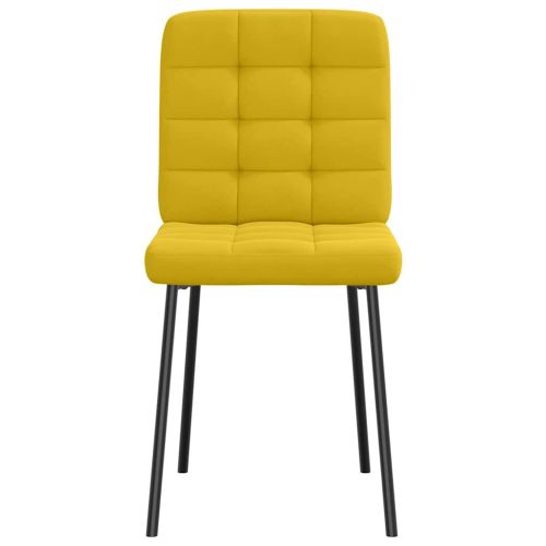 Трапезни столове, 2 бр, жълти, кадифе