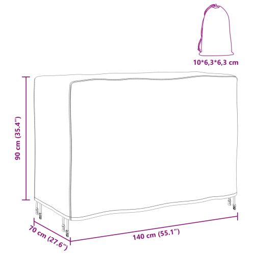 Покривало за градински мебели Черно 140 x 70 x 90 cm 600D