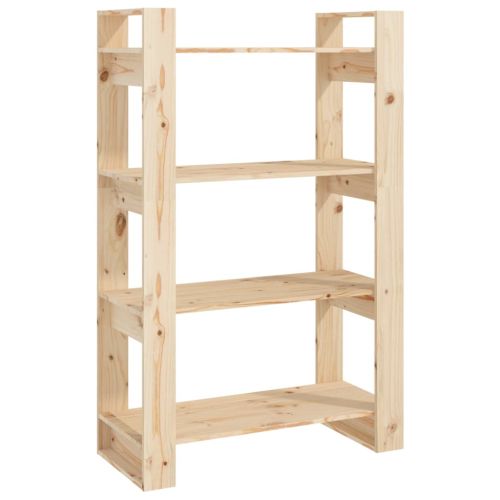 Библиотека/разделител за стая, 80x35x125 см, бор масив