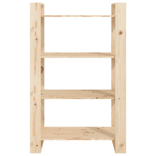 Библиотека/разделител за стая, 80x35x125 см, бор масив