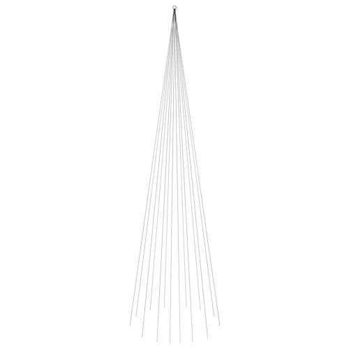 Коледна елха на флагщок, топло бяло, 1134 LED, 800 см