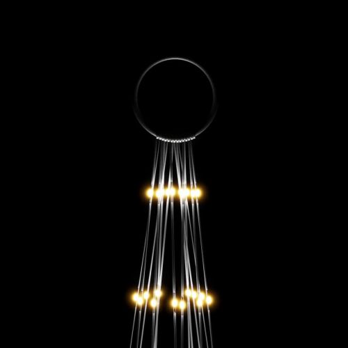 Коледна елха на флагщок, топло бяло, 1134 LED, 800 см