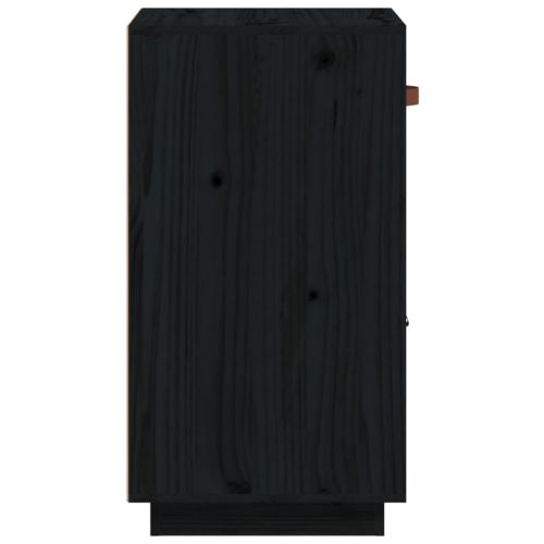 Сайдборд, черен, 34x40x75 см, бор масив