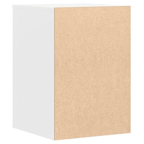 Ъглов скрин с чекмеджета, бял, 40x41x58 см, инженерно дърво