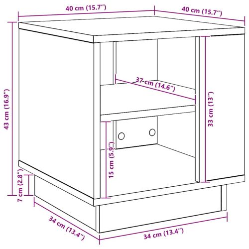 Кафе маса, дъб артизан, 40x40x43 см, инженерно дърво